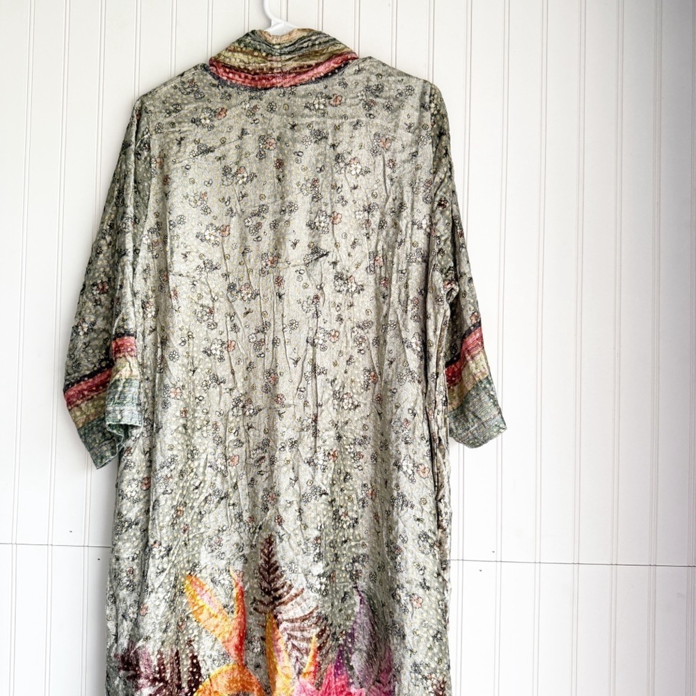 Anthropologie Bl-nk One Size Floral Tinopi Burnout Velvet Duster Kimono NEW! - Picture 8 of 10